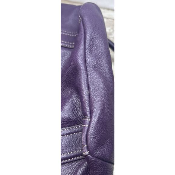 Tignanello Purple Leather Purse Handbag Shoulder Bag - Picture 9 of 16